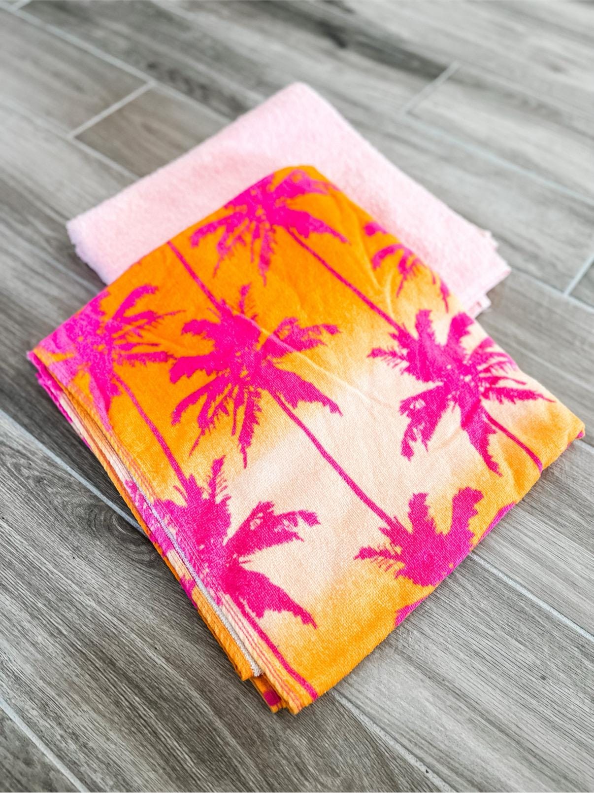Pink Ombré Palms Towel Pants