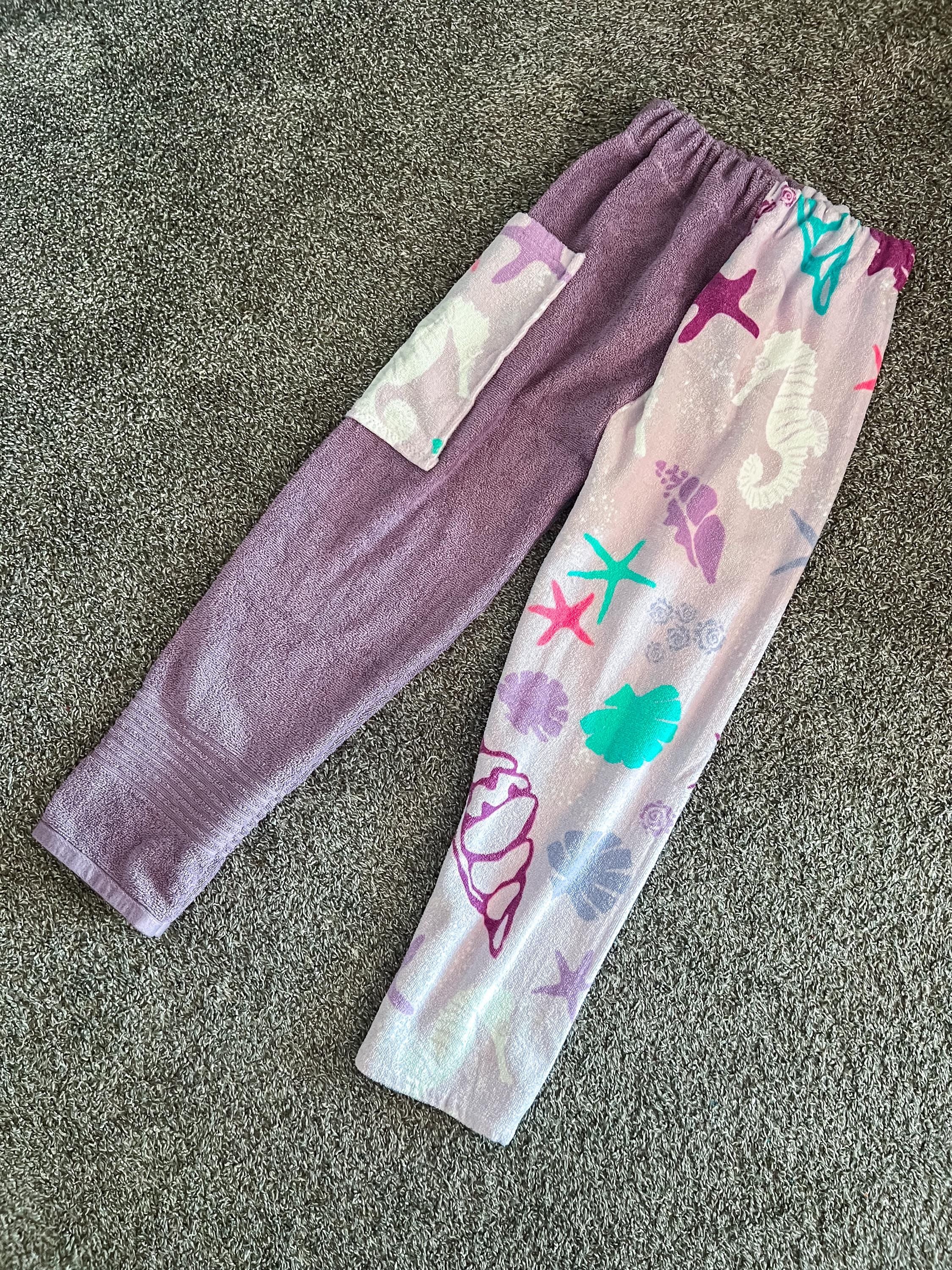 Purple Seashell Towel Pants