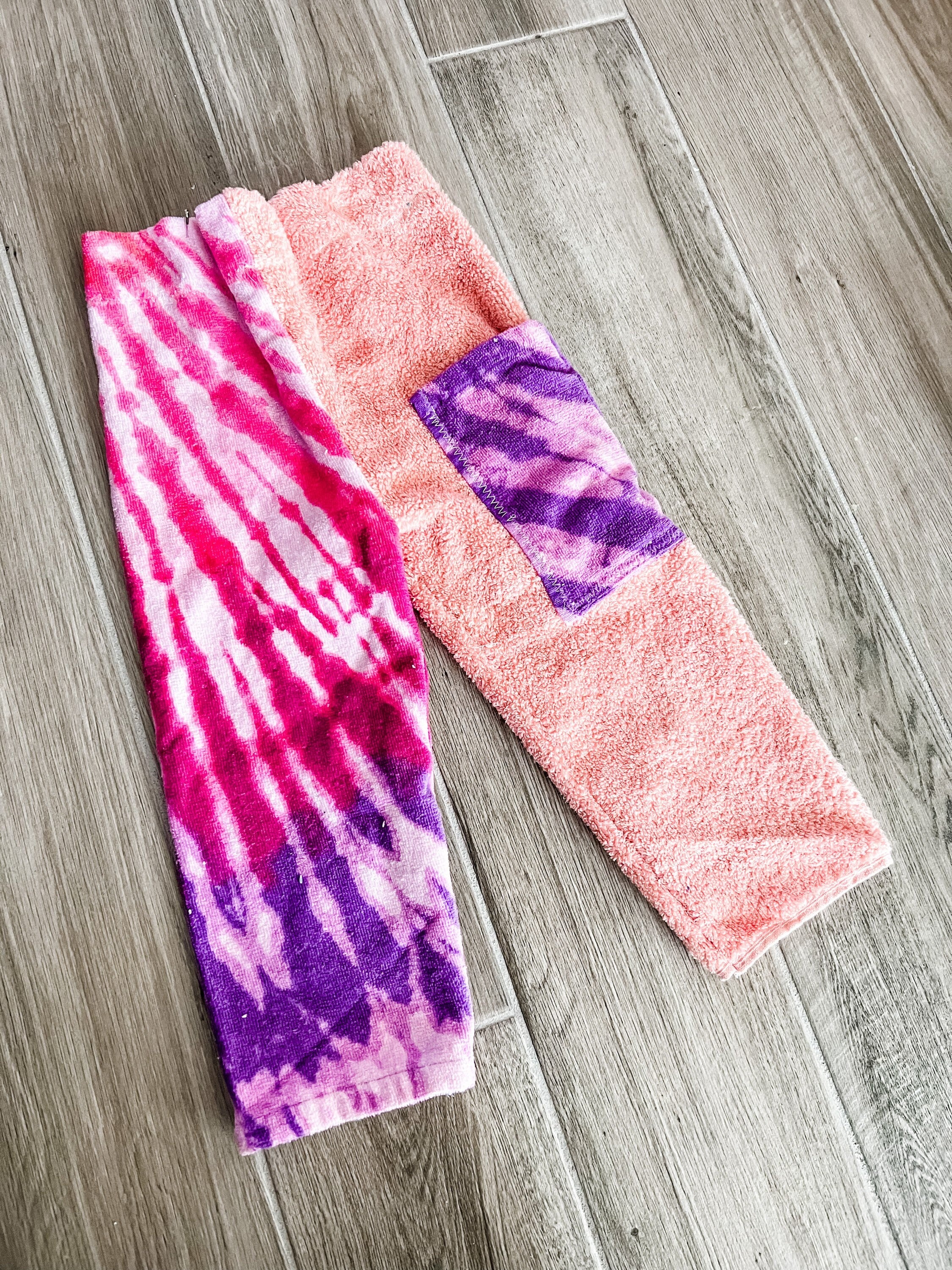 Pink and Purple Tie Dye Towel Pants