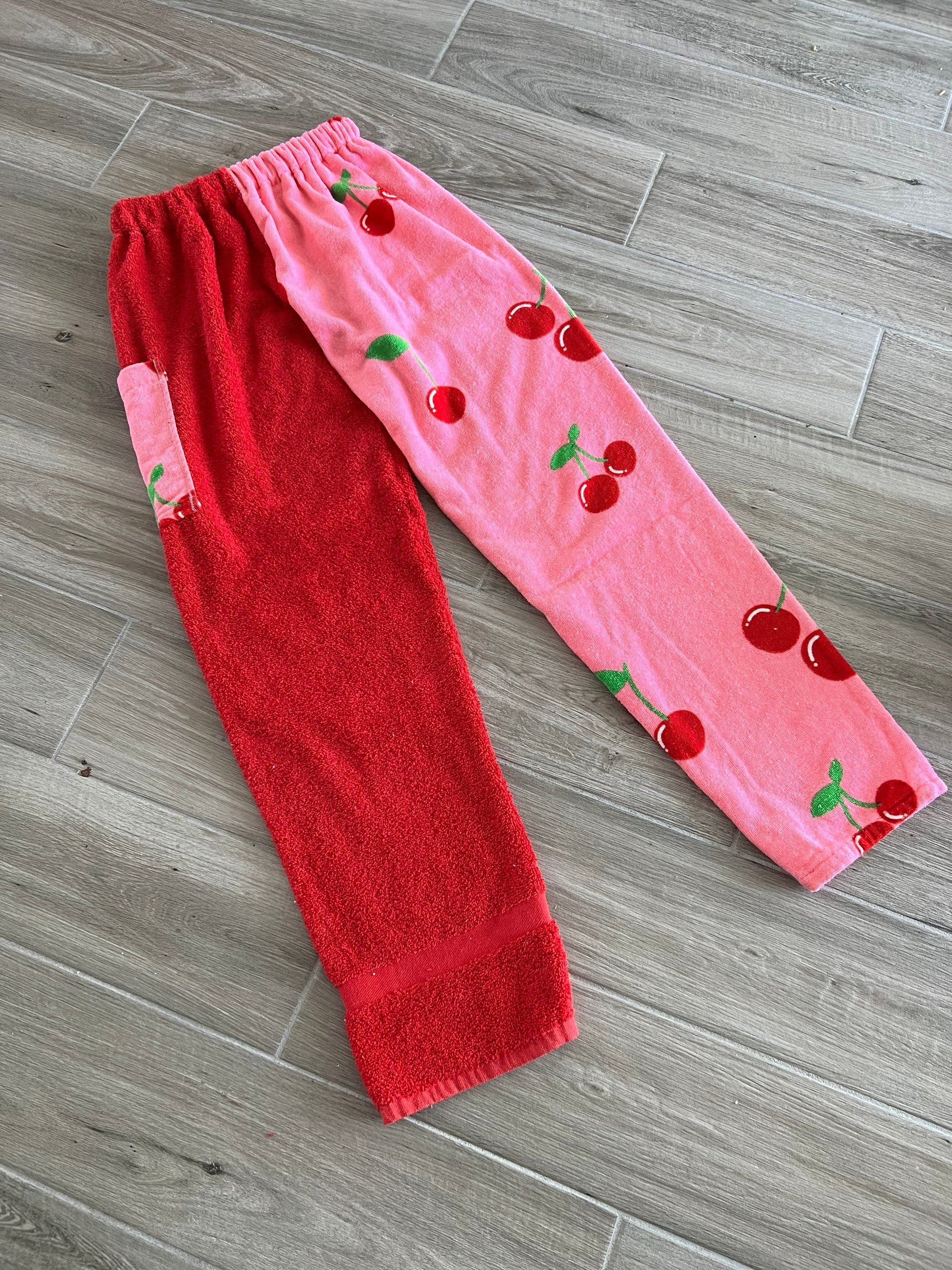 Pink Cherry Towel Pants
