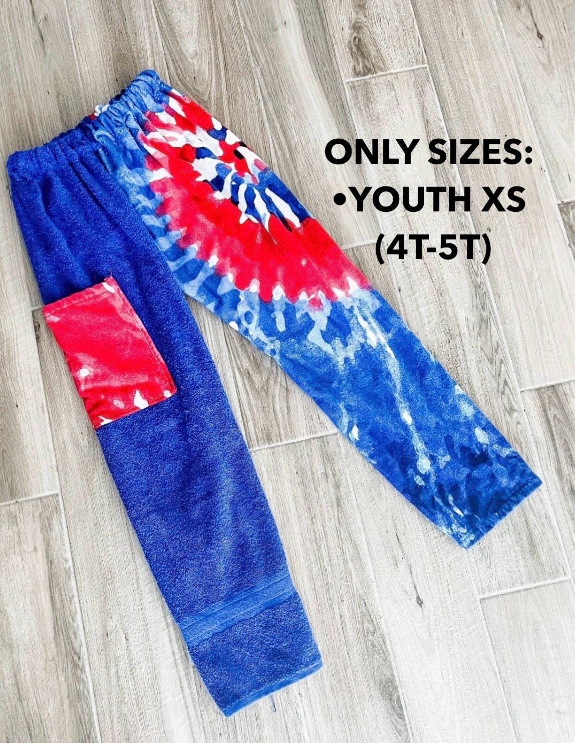 Red White & Blue Tie Dye Towel Pants