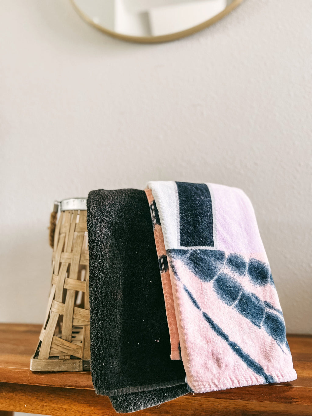 Graffiti Pink and Black Tie Dye Towel Pants