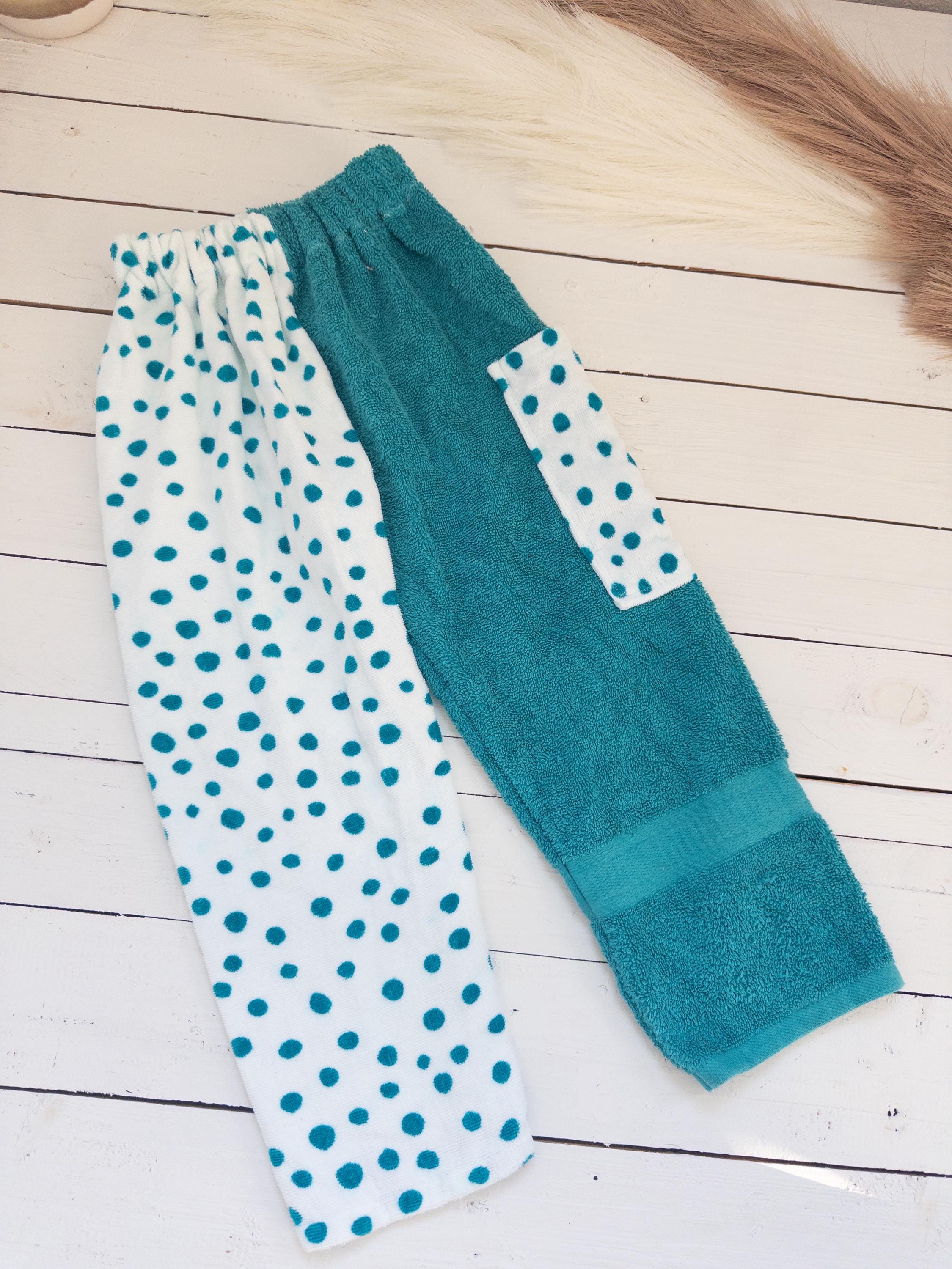 Teal Polka Dot Towel Pants