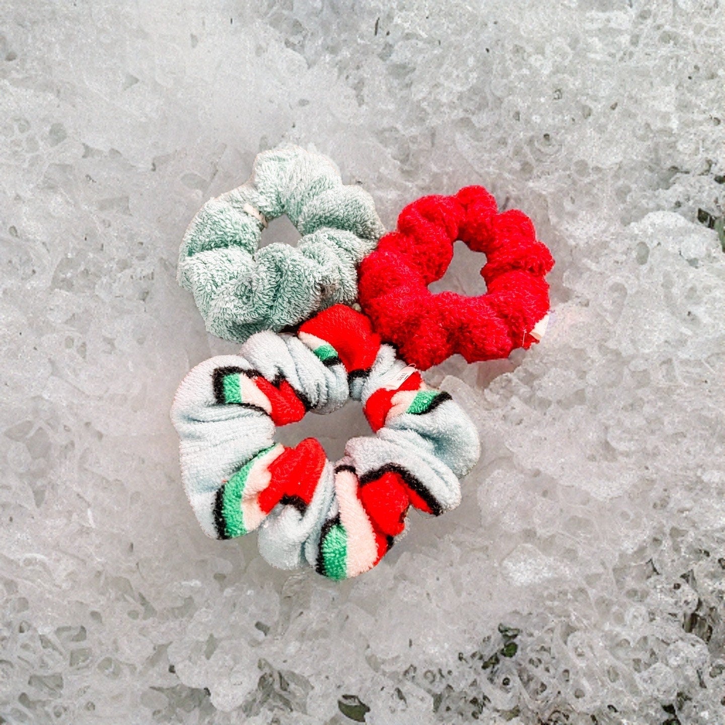 Teal Watermelon 3PC Towel Scrunchie Pack