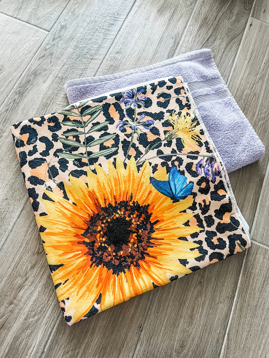Floral Leopard Microfiber Towel Pants