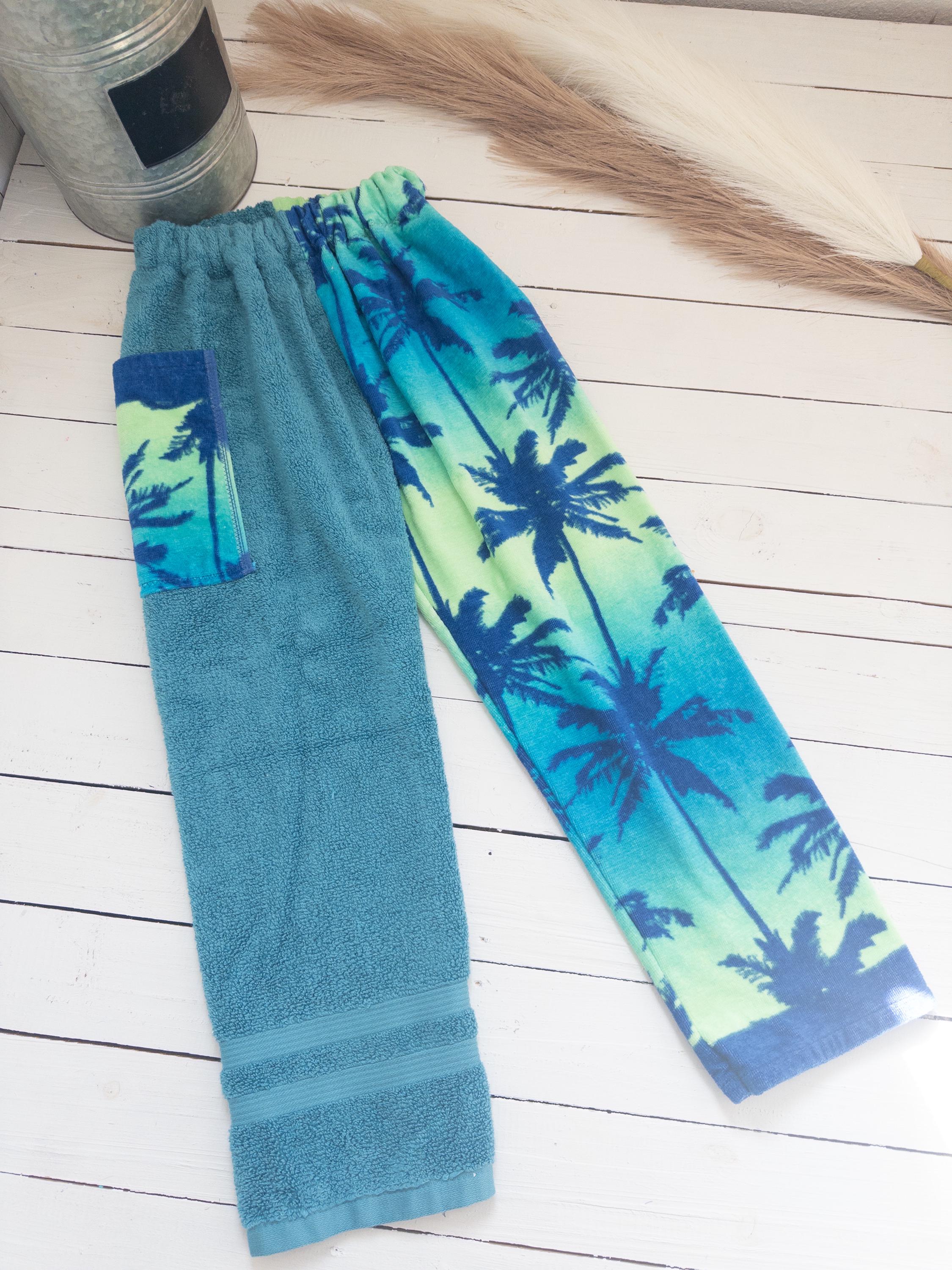 Blue Ombré Palms Towel Pants