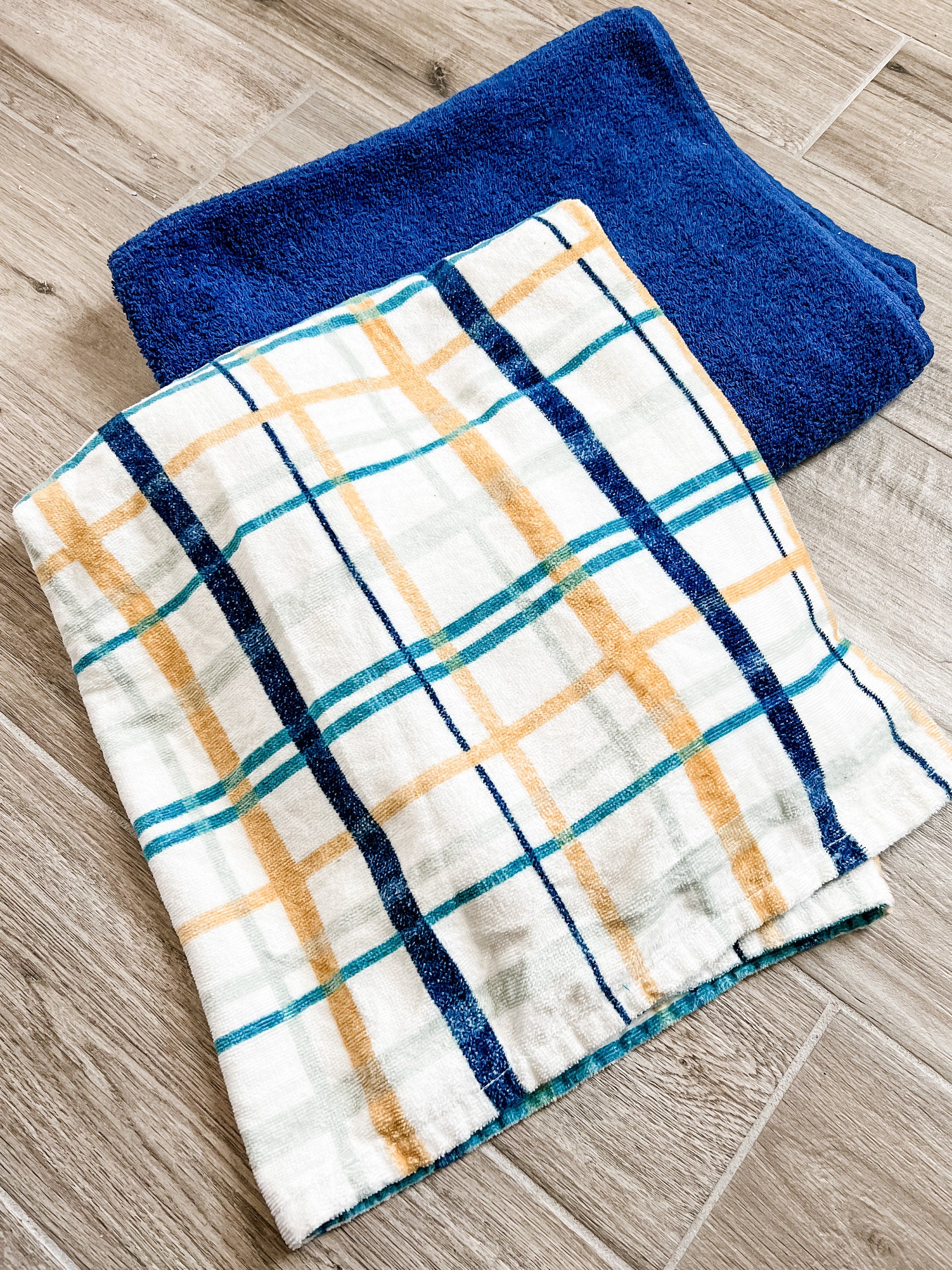 Blue & Gold Plaid Towel Pants