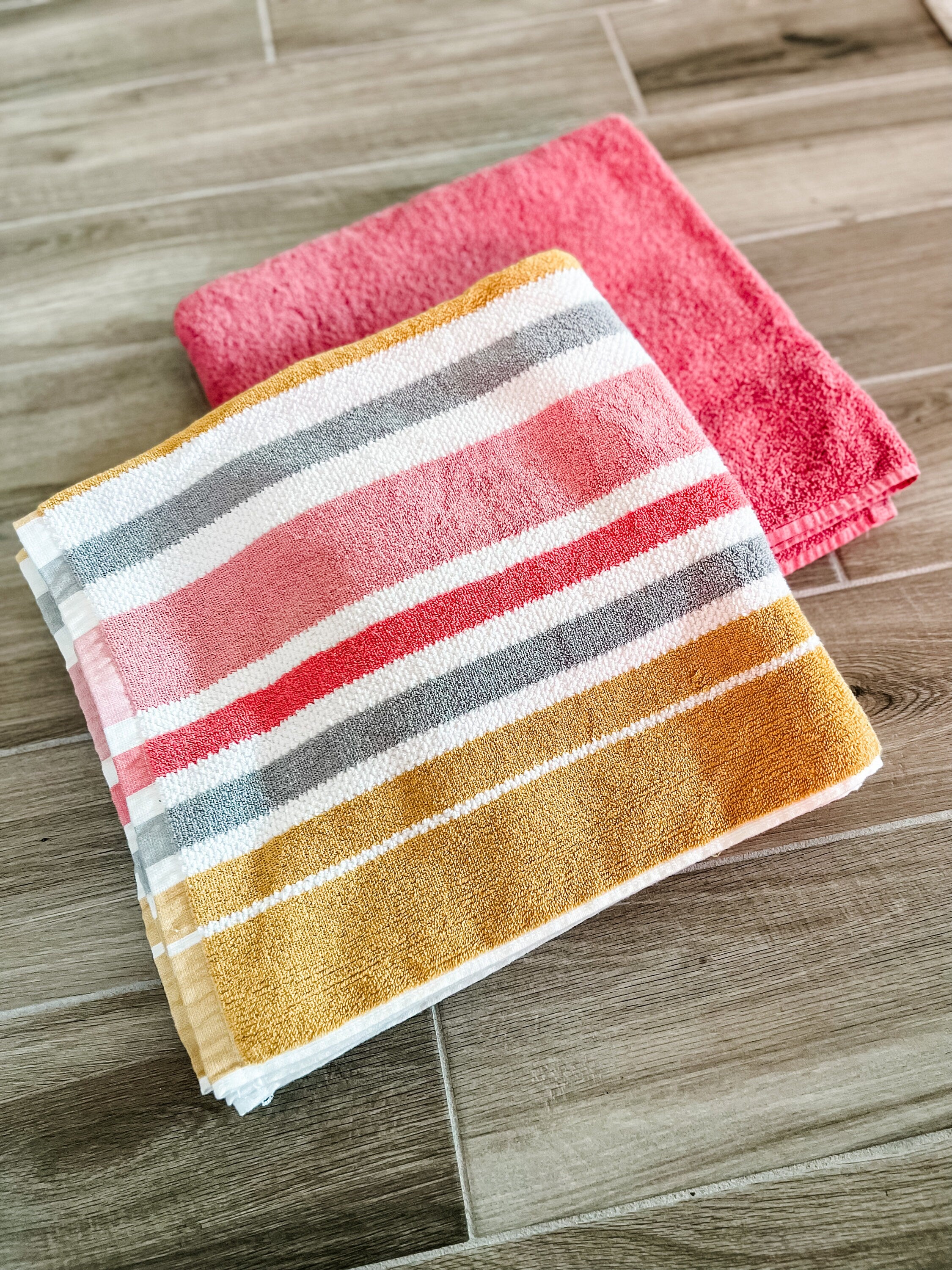 Pink and Yellow Stripes Towel Pants